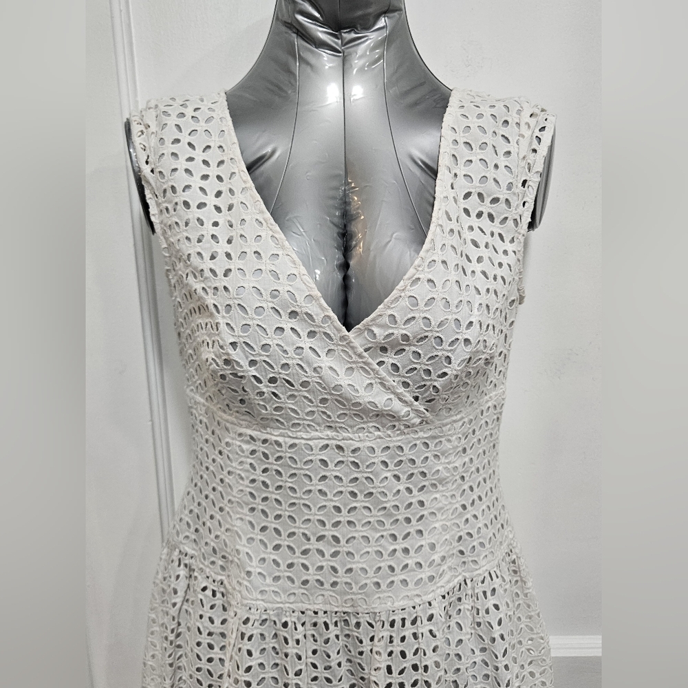 Liz Claiborne White Eyelet Sleeveless Dress